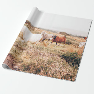 PONY HERDE IN DER HERBSTÜHLE GESCHENKPAPIER