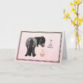 Pony Hintern "Ich bin ein bisschen dahinter" Belat Karte (Gelbe Blume)