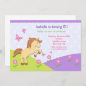Pony Horse Bithday Party Einladungen (Vorne/Hinten)