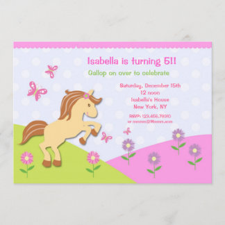 Pony Horse Bithday Party Einladungen