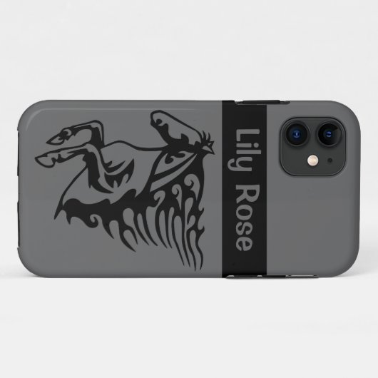 Pony Horse Bronco Stallion Magnetmetall Lineart Case-Mate iPhone Hülle (Rückseite (Horizontal))