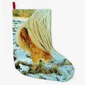 Pony im Schnee Großer Weihnachtsstrumpf (Vorderseite)
