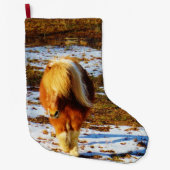 Pony im Schnee Großer Weihnachtsstrumpf (Vorderseite)