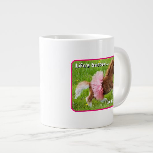 Pony in Tutu Jumbo-Tasse (Vorderseite Rechts)