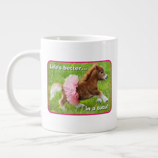 Pony in Tutu Jumbo-Tasse (Links)