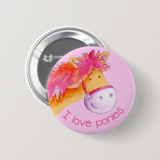 Pony-Knopf-Abzeichen der Liebe I Button (Vorne & Hinten)