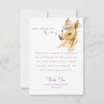 Pony Lavendel Baby Shower Nachricht Danke