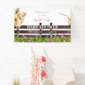 Pony Lavender Wildblume Baby Dusche Willkommen Banner (Insitu)