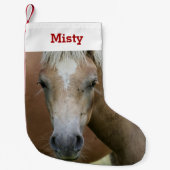 Pony Lover Foto & Name Personalisiert Kleiner Weihnachtsstrumpf (Vorderseite)