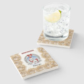 Pony Marble Stone Untersetzer Weihnachten (Seitenansicht)