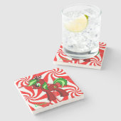 Pony Marble Stone Untersetzer Weihnachten (Seitenansicht)