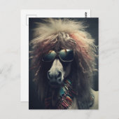 Pony mit Clownhaar und Sonnenbrille Postkarte (Vorne/Hinten)