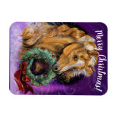 Pony mit Weihnachtskranz Magnet (Horizontal)