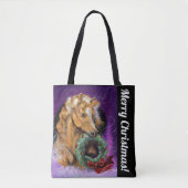 Pony mit Weihnachtskranz Tasche (Vorderseite)