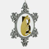 Pony Monogram Letter B Schneeflocken Zinn-Ornament (Links)