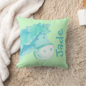 Pony Name & Geburt Geschenk hellgrünes Kopfkissen Kissen (Decke)