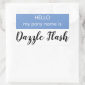 Pony Name Tag - Dazzle Flash Rechteckiger Aufkleber (Tasche)