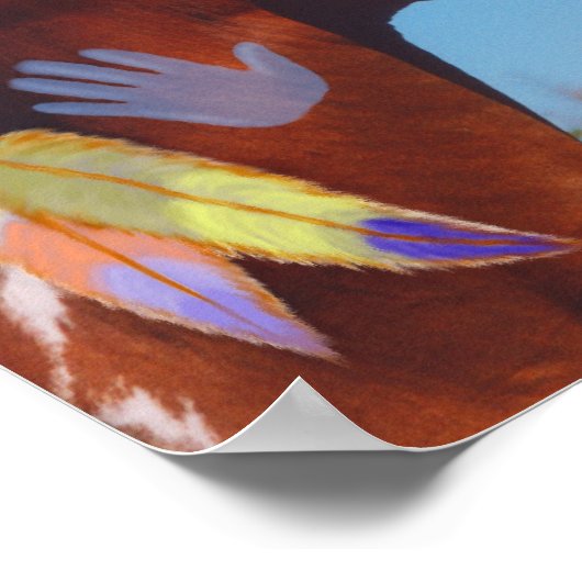 Pony Paint Pferd Feathers Poster (Ecke)