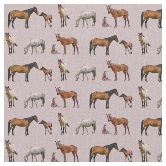 Pony Party Fabric (Dusty Pink) Stoff (Nahaufnahme)
