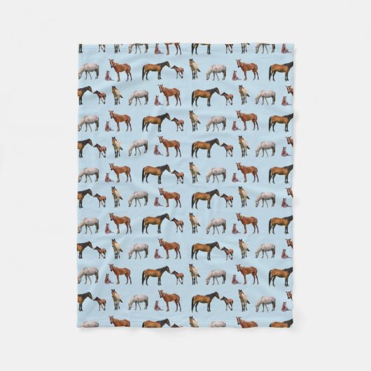 Pony Party Fleece Blanket (Light Blue) (Vorderseite)