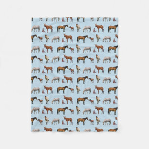 Pony Party Fleece-Decke (Hellblau) Fleecedecke