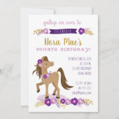 Pony Party Girl Einladung (Vorderseite)