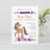 Pony Party Girl Einladung (Stehend Vorderseite)