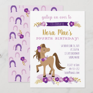 Pony Party Mädchen Einladung