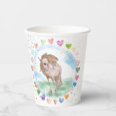 Pony Party Pappbecher, Pferdemotiv für Kinder Pappbecher (Vorderseite)