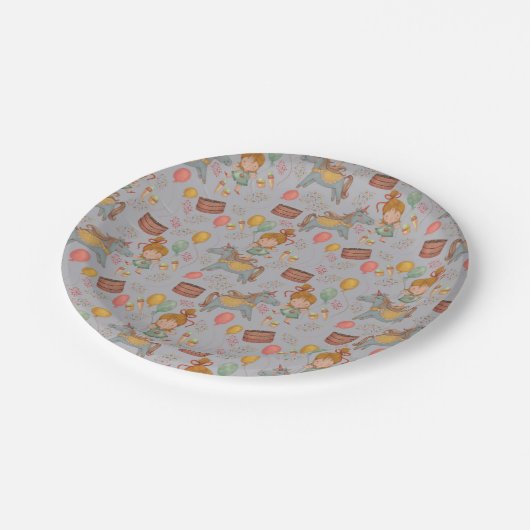 Pony Party Pappteller (Schrägansicht)