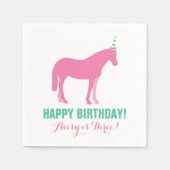 Pony Party Personalisiert Paper Napkin Pink Serviette (Vorderseite)