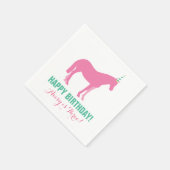 Pony Party Personalisiert Paper Napkin Pink Serviette (Ecke)
