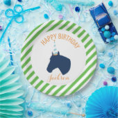 Pony-Party-personalisiertes Papierplatten-Grün Pappteller (Party)