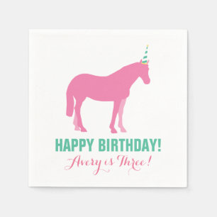 Pony-Party-personalisiertes Papierservietten-Rosa Serviette