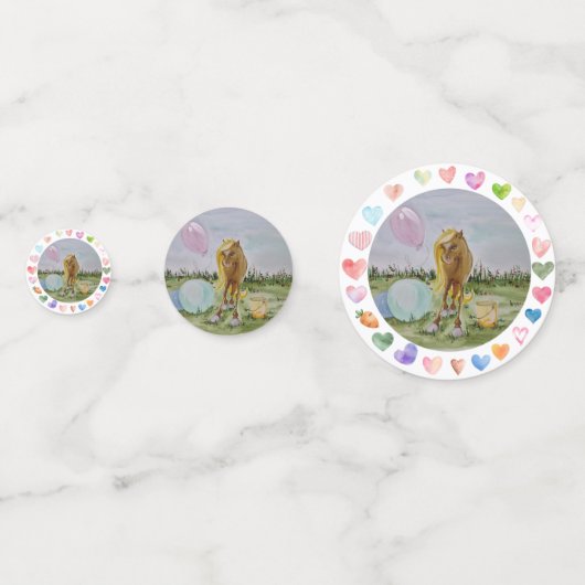 Pony Party Tischkonfetti, Pferdemädchen Geschenk Konfetti (Vorderseiten)