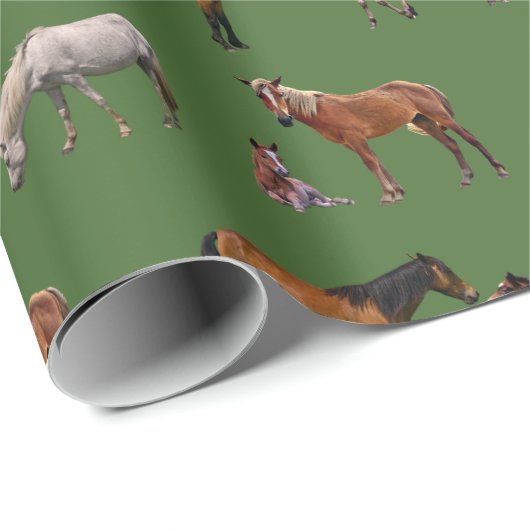 Pony-Party-Verpackungs-Papier (Grün) Geschenkpapier (Rolleneckpunkt)