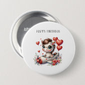 Pony Pilot Geburtstag Button (Vorne & Hinten)