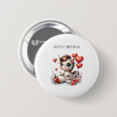 Pony Pilot Geburtstag Button (Vorne & Hinten)