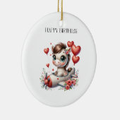 Pony Pilot Geburtstag Keramik Ornament (Rechts)
