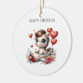 Pony Pilot Geburtstag Keramik Ornament (Links)