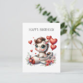 Pony Pilot Geburtstag Postkarte (Stehend Vorderseite)