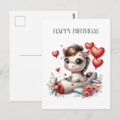 Pony Pilot Geburtstag Postkarte (Vorne/Hinten)