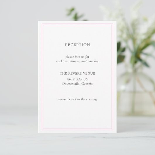 Pony Pink Modern Wedding Enclosure Card Begleitkarte (Stehend Vorderseite)
