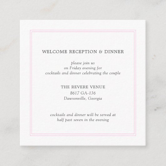 Pony Pink Modern Wedding Enclosure Card Begleitkarte (Vorderseite)