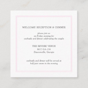 Pony Pink Modern Wedding Enclosure Card Begleitkarte