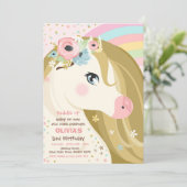 Pony Pony Birthday Inv Einladung (Stehend Vorderseite)