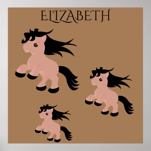 Pony Poster mit personalisiertem Namen. (Vorne)