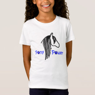 Pony Power Black and Blue T - Shirt for Girls