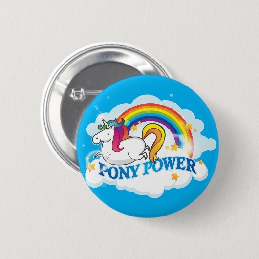 Pony-Powerunicorn-Klassiker-Knopf Button (Vorne & Hinten)