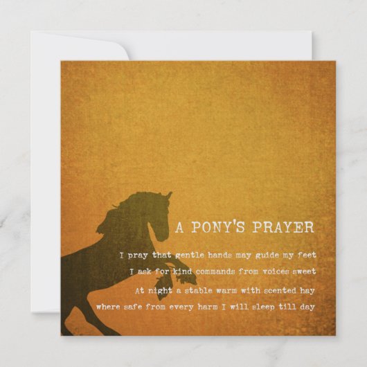 PONY PRAYER 5,25 x 5,25 Karte (Vorderseite)